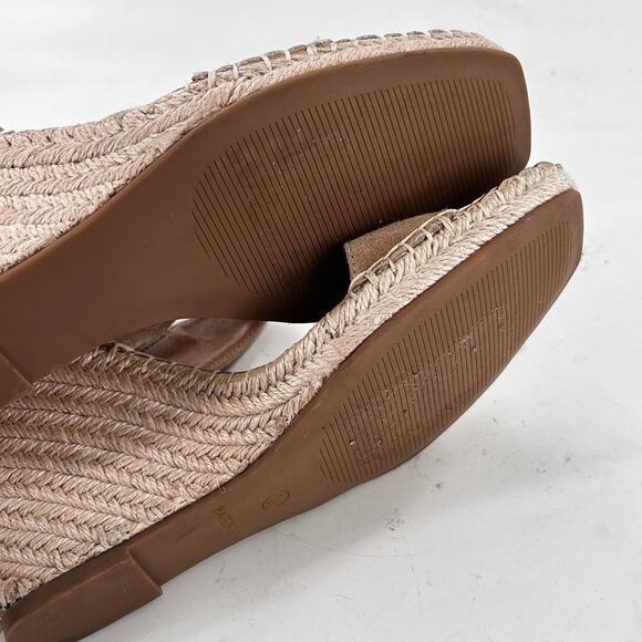 STEVE Madden Uri Espadrille Wedge Sandals 10 Tan Suede NWOT Heels Travel Resort - Picture 4 of 7
